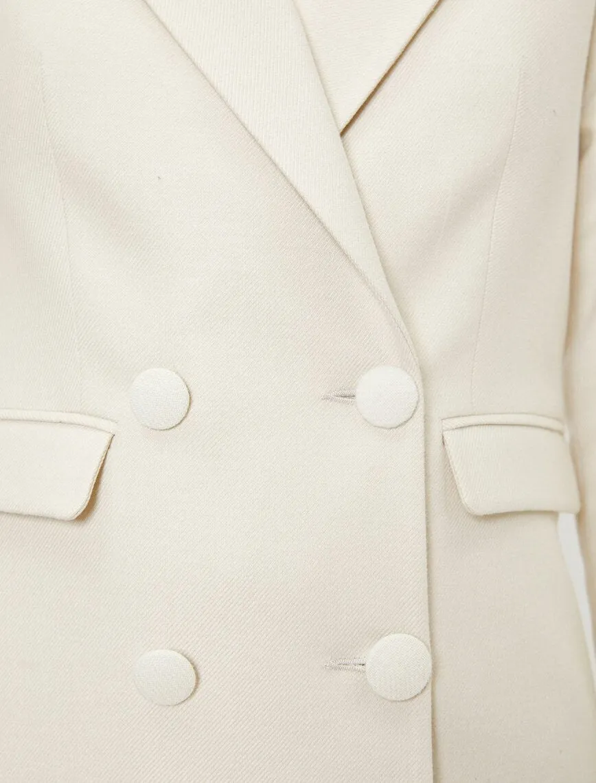 16554 Cream Double-Breasted Jacket