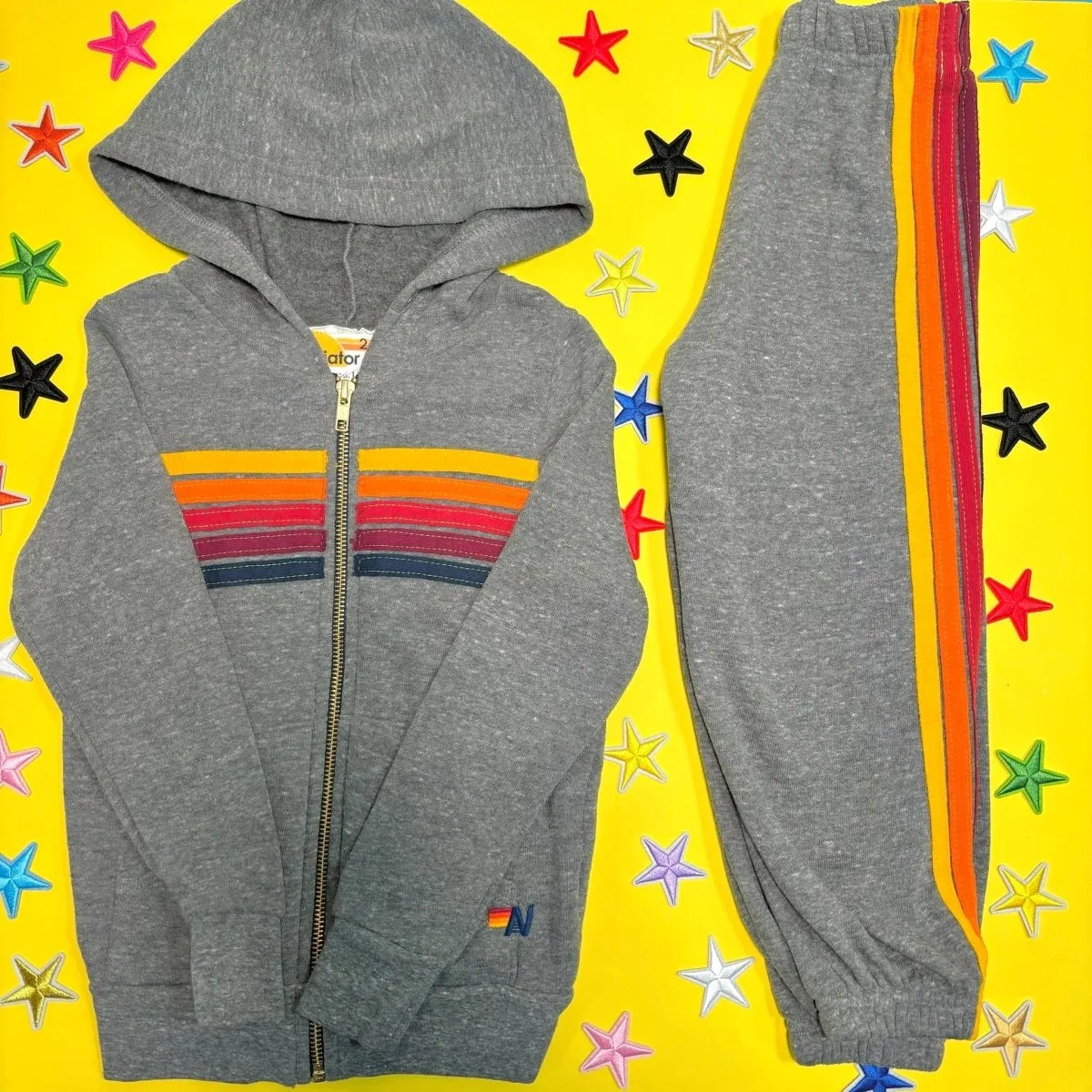 5 STRIPE ZIP UP HOODIE