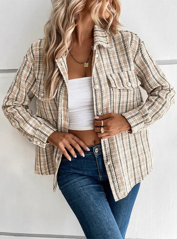 Autumn and Winter Retro Plaid Coat