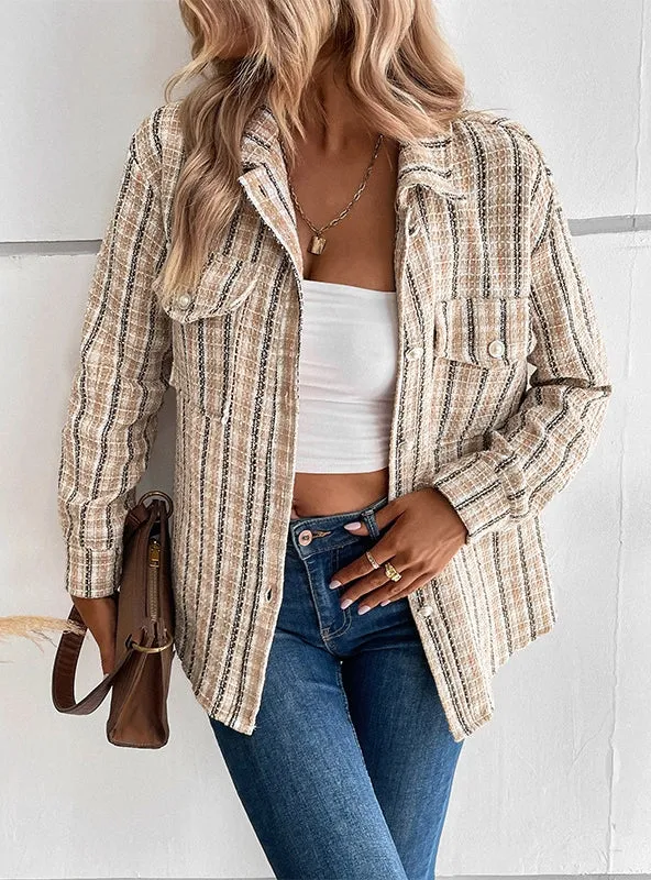 Autumn and Winter Retro Plaid Coat