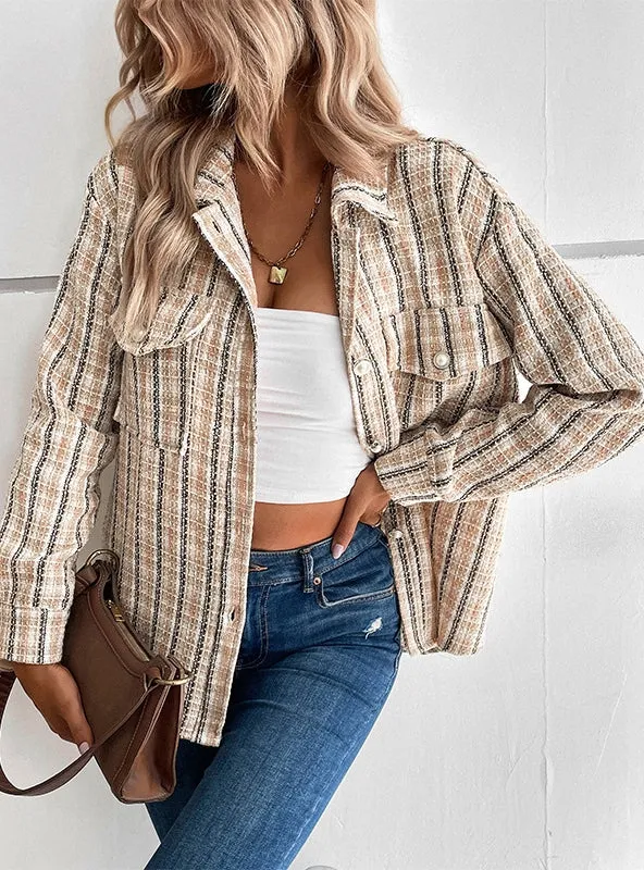 Autumn and Winter Retro Plaid Coat