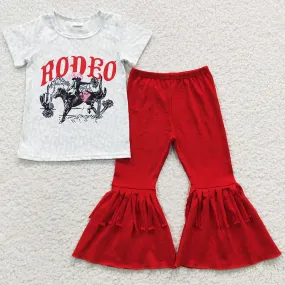 Baby Girls Clothes Rodeo Western Tee Bell Pants Sets GSPO0602