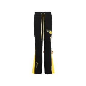 Bear Bell Bottom Pants Black