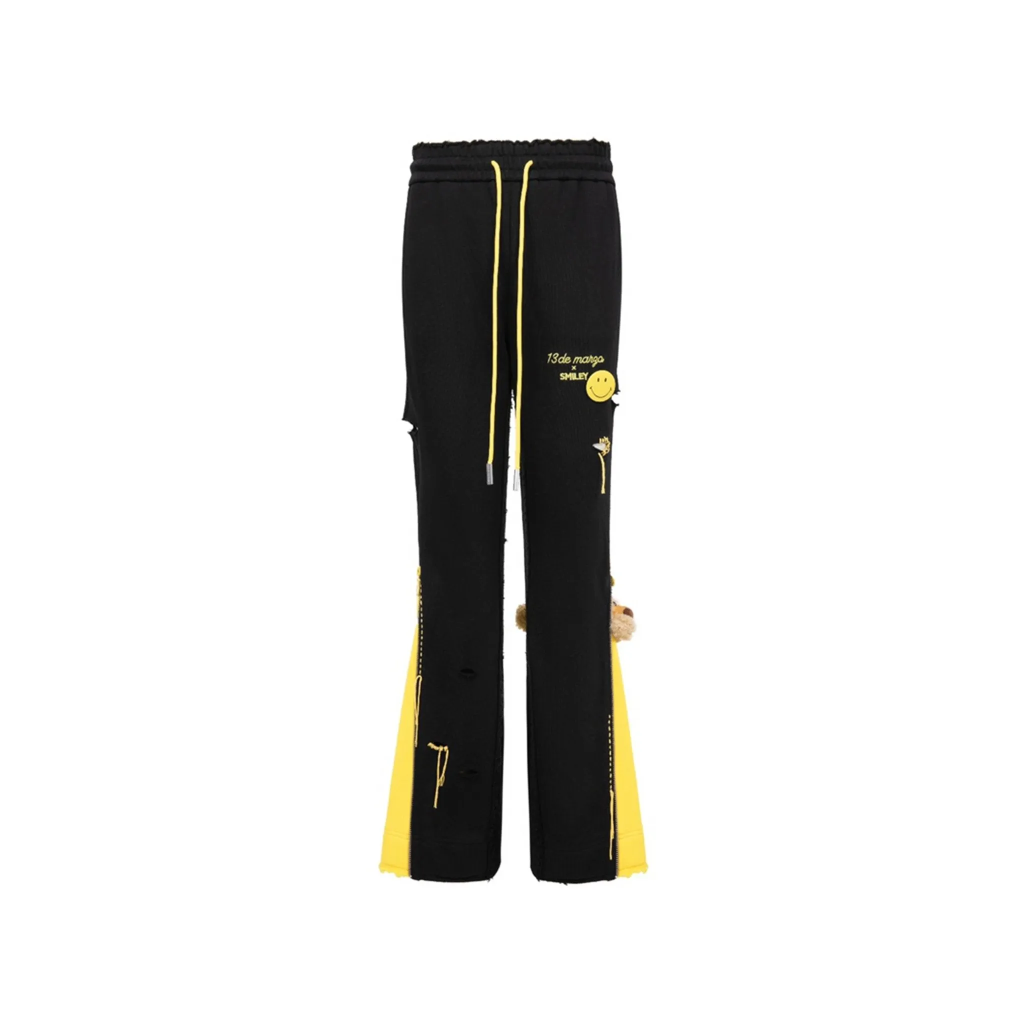 Bear Bell Bottom Pants Black