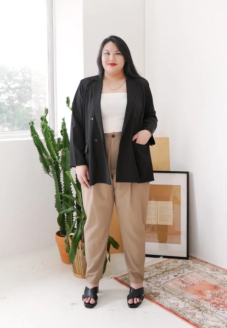 Blaise Double Breasted Soft Blazer - Black