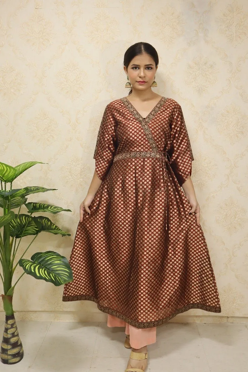 Brown Brocade Silk Suit