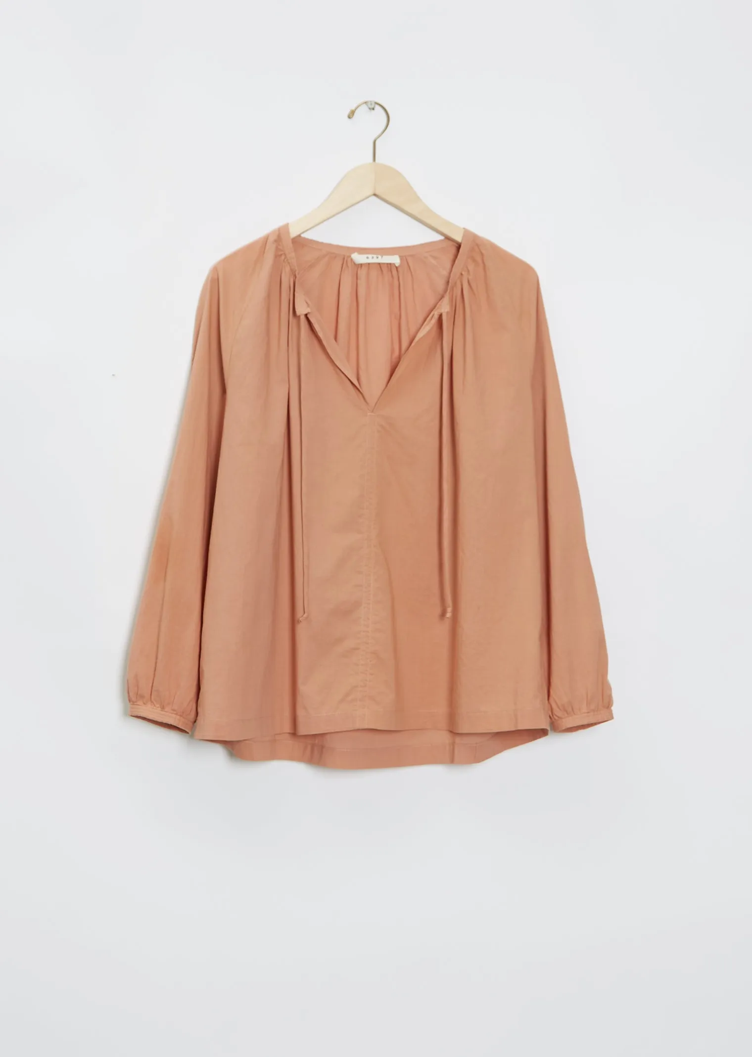 Cotton Voile Peasant Top — Clay