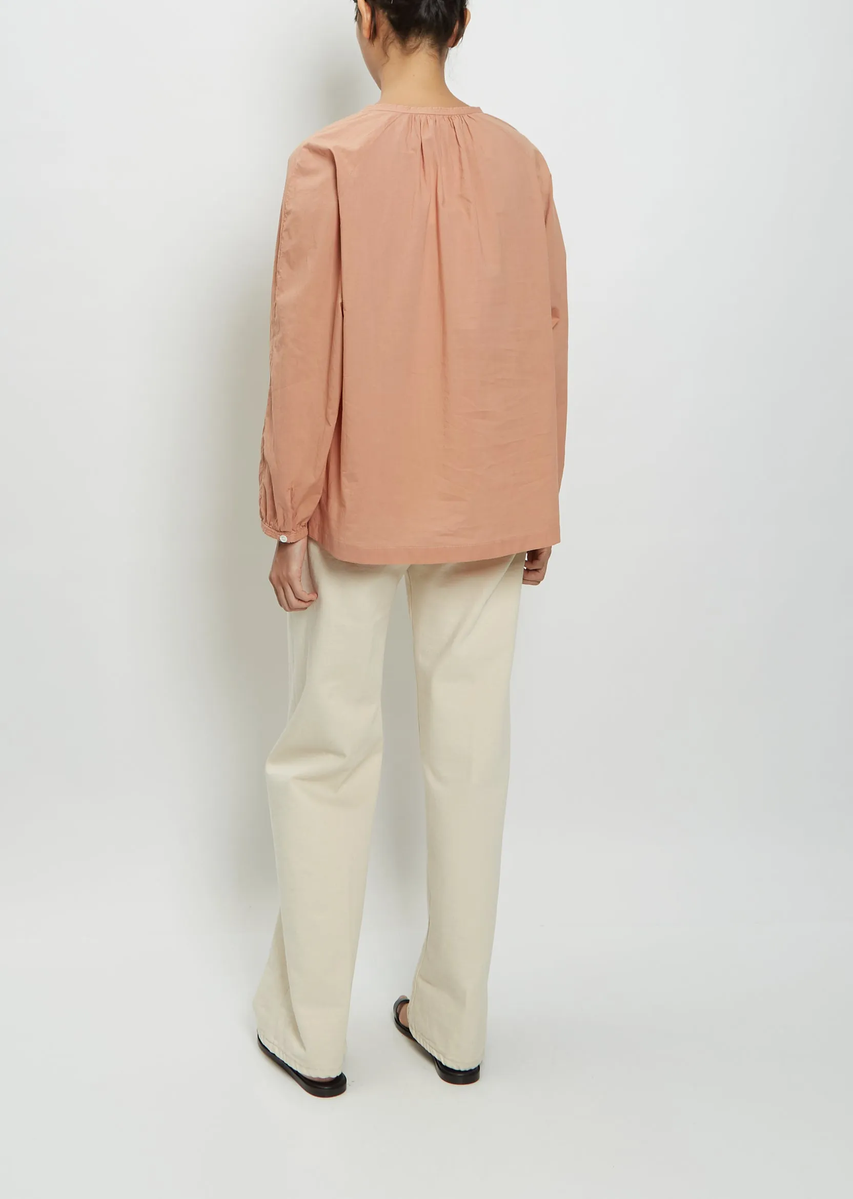 Cotton Voile Peasant Top — Clay