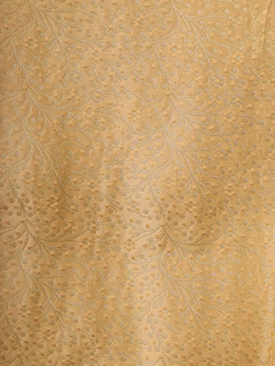 Cream Banarasi Silk Brocade Suit With Brown Banarasi Silk Dupatta