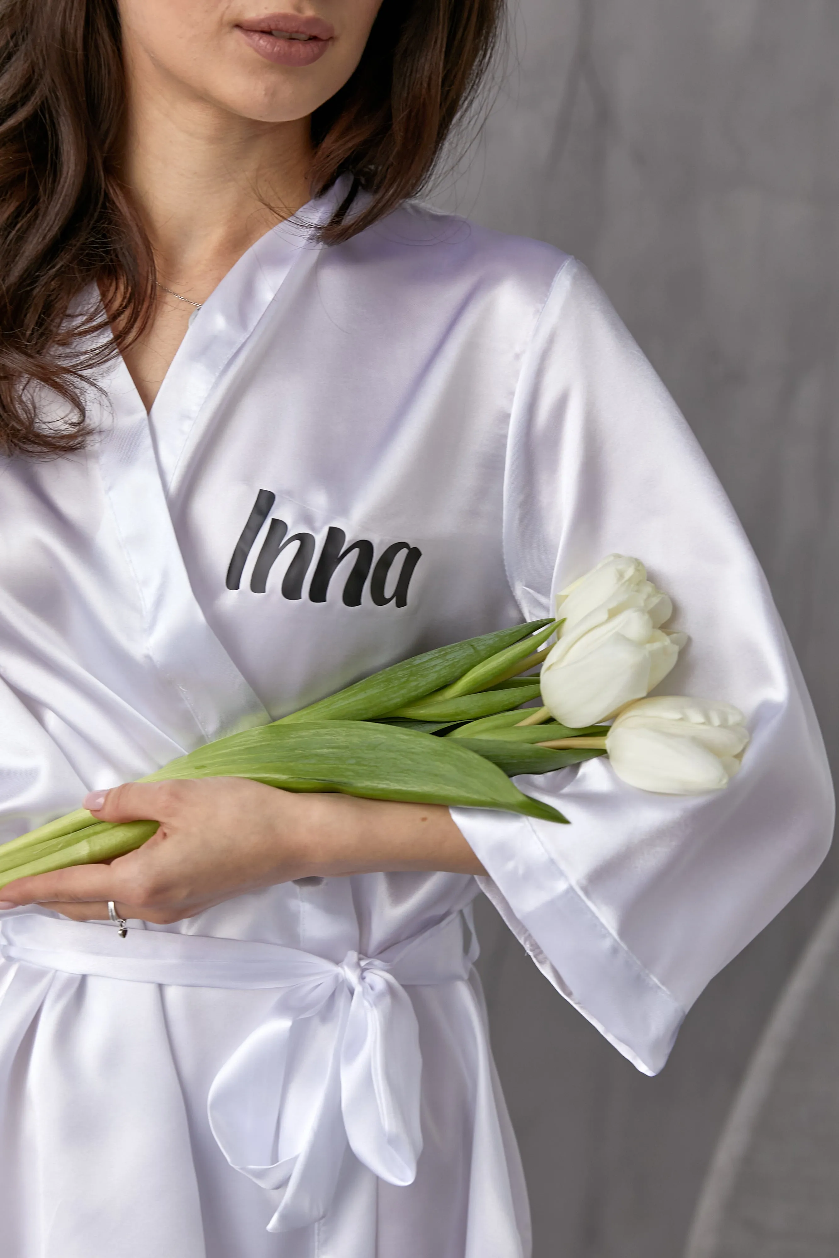 Customized Satin Robes for Couples, Bride and Groom matching satin robes - Vinyl