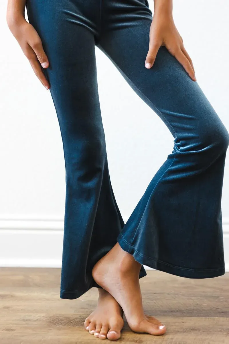 Denim Blue Velvet Bells / Bellbottom Pants