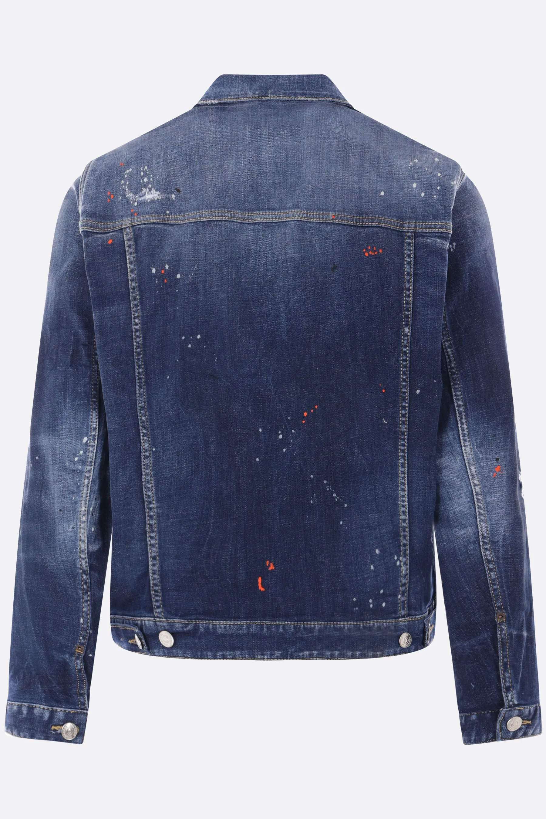 Distressed Splatter Denim Jacket