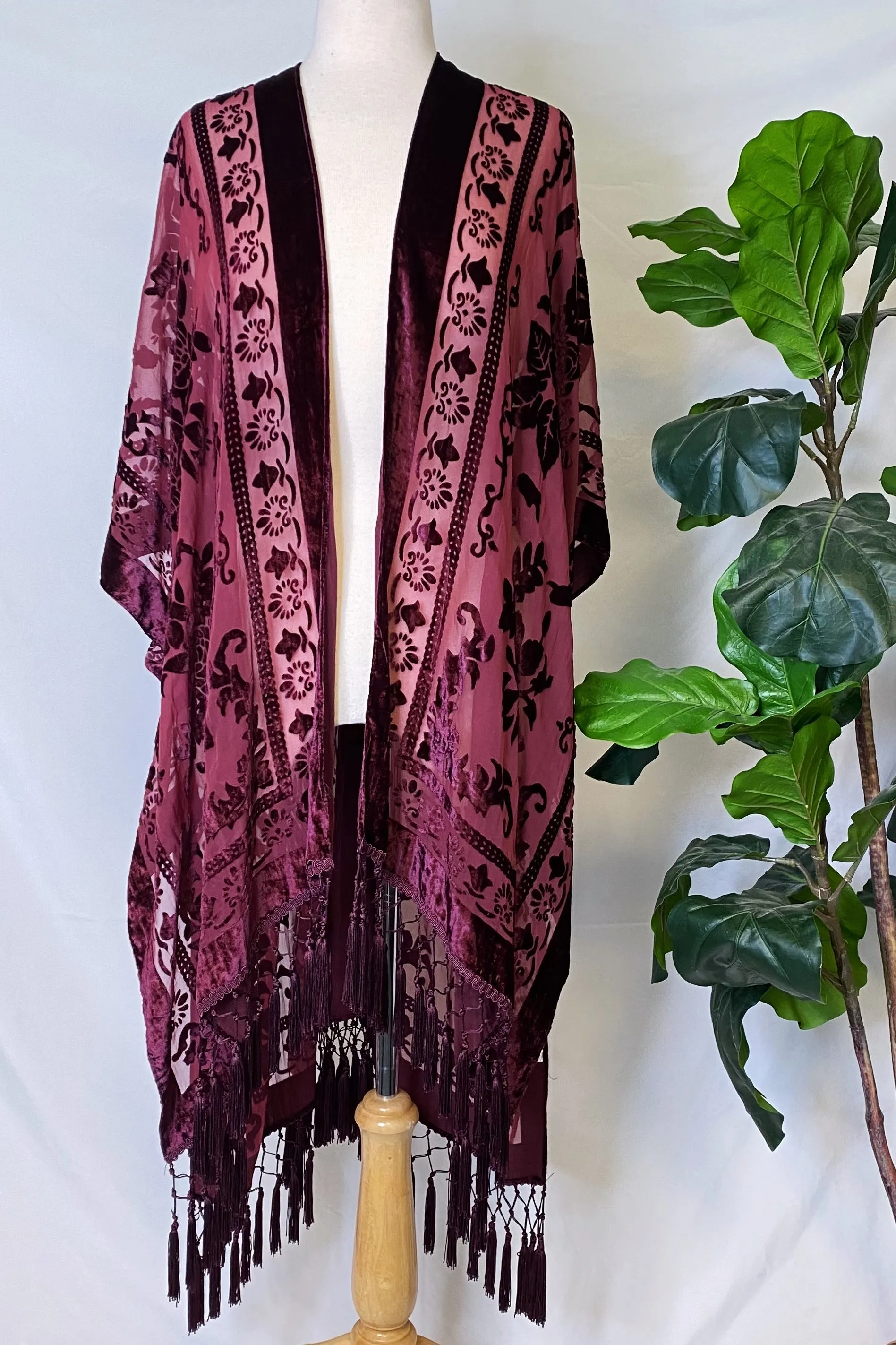 Elegant Boho Burnout Kimono