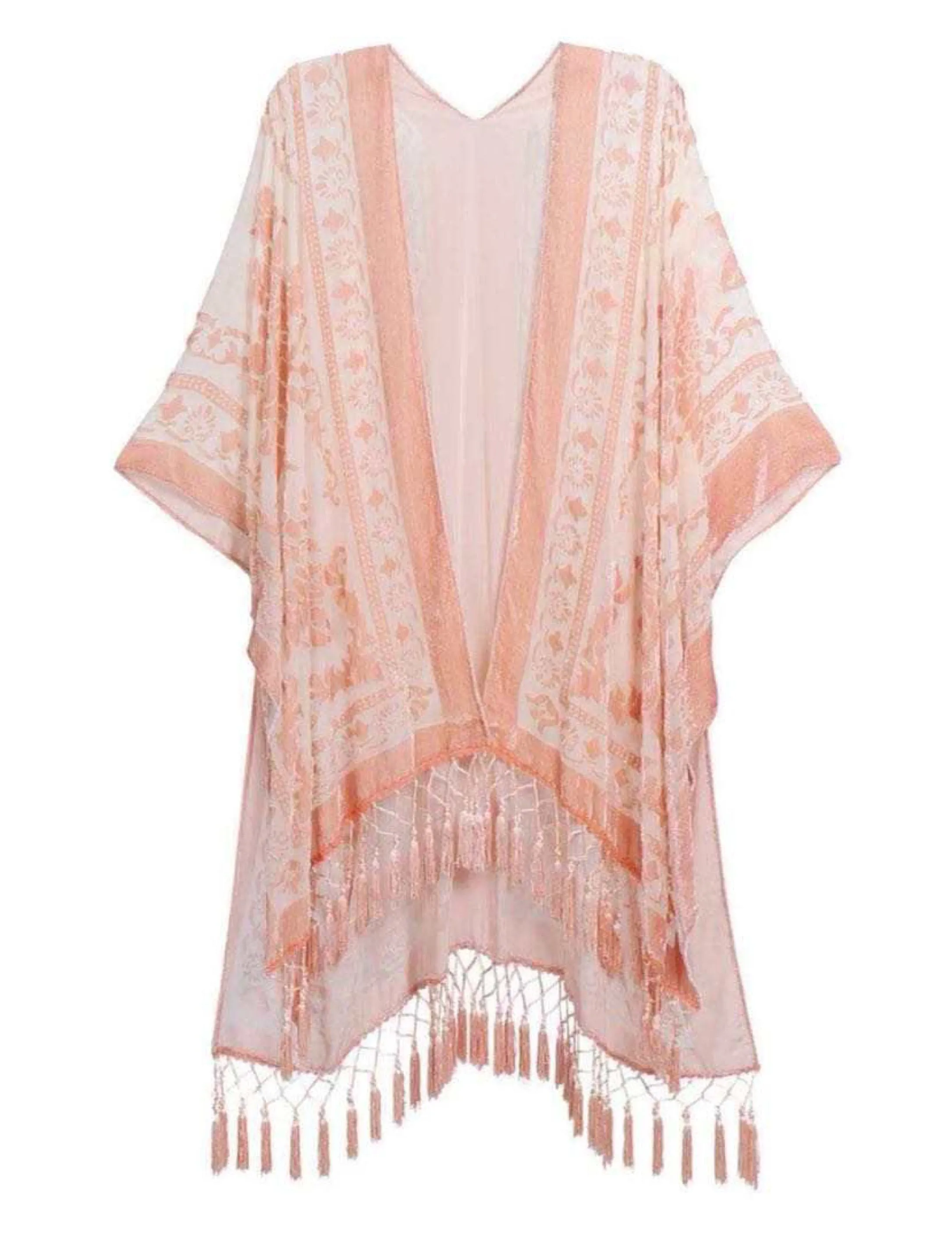 Elegant Boho Burnout Kimono