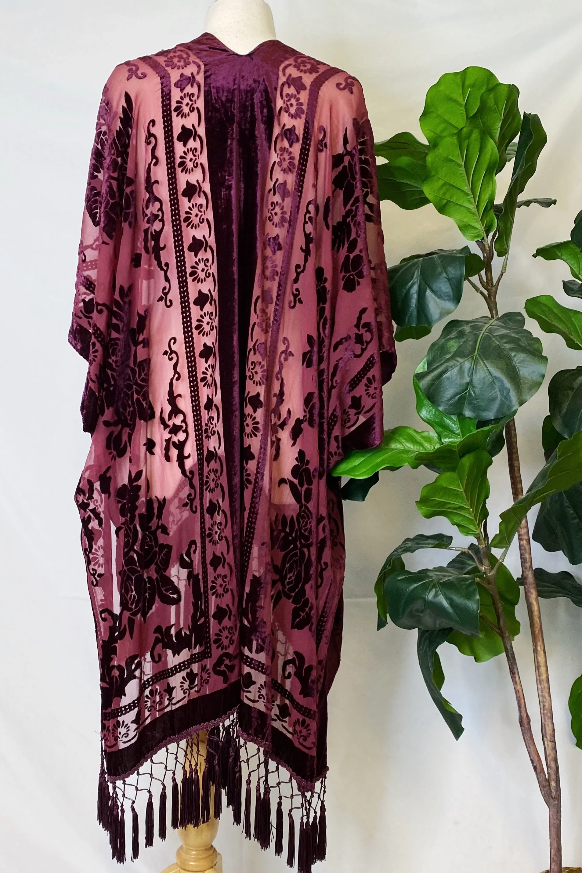 Elegant Boho Burnout Kimono