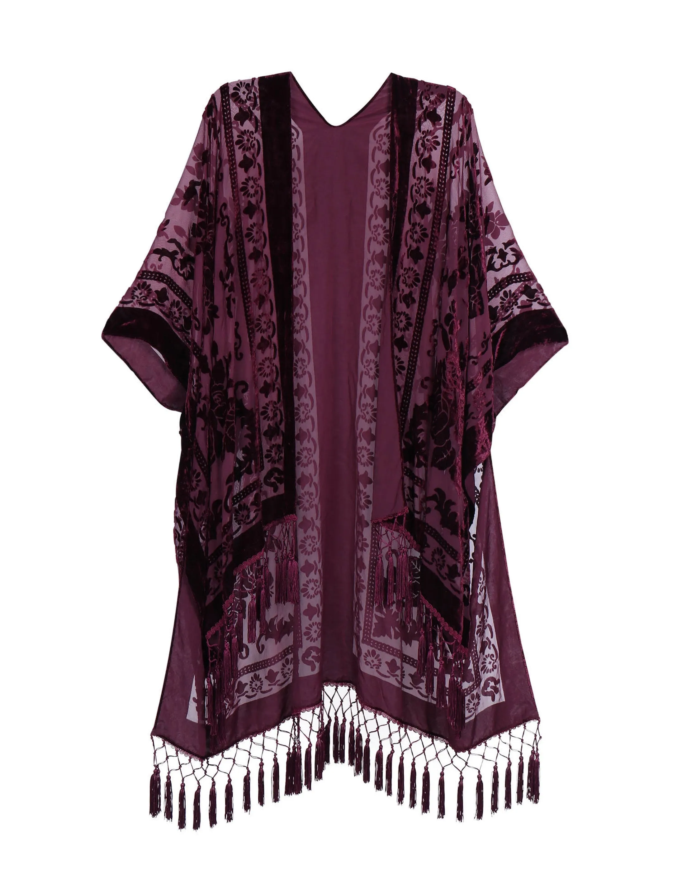 Elegant Boho Burnout Kimono