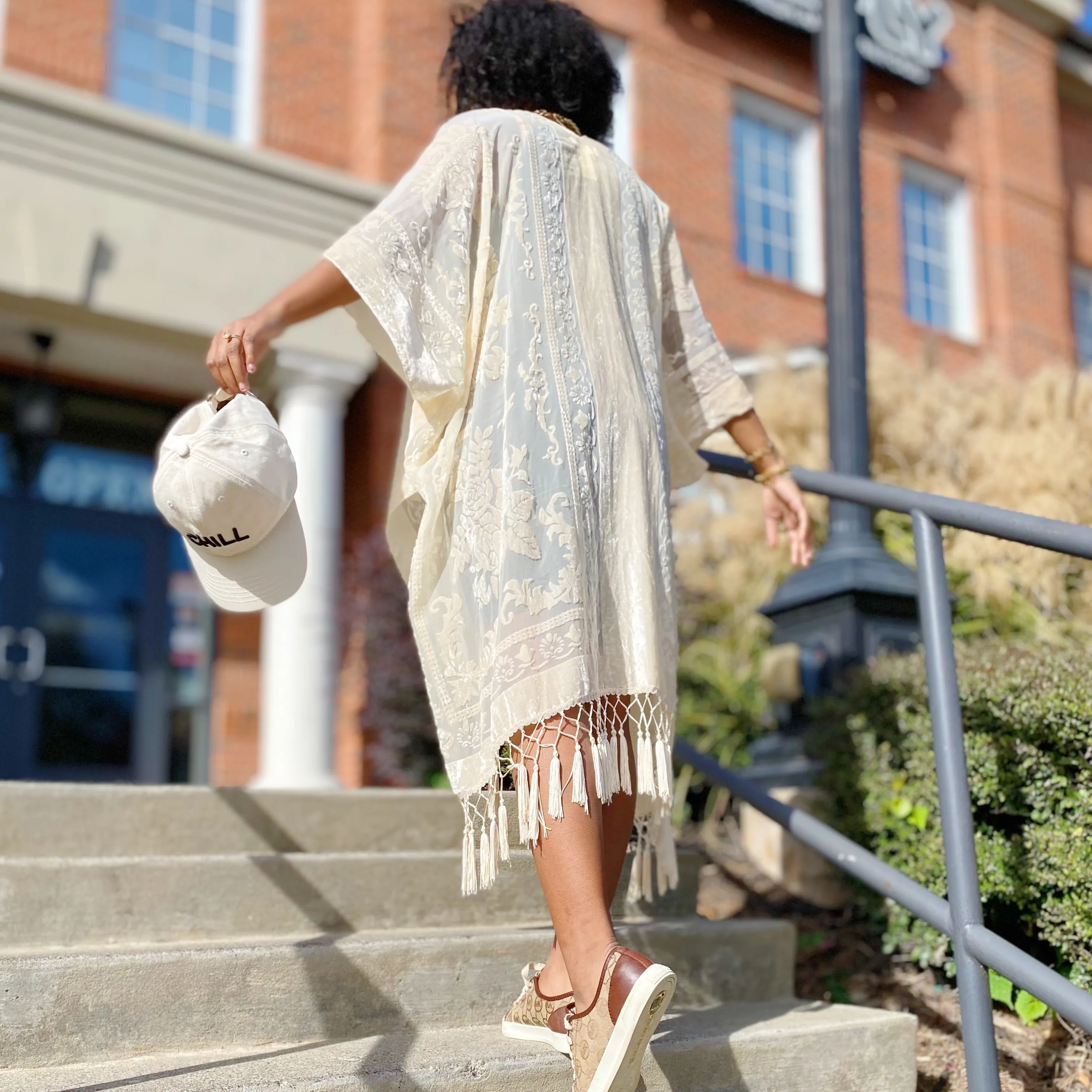 Elegant Boho Burnout Kimono