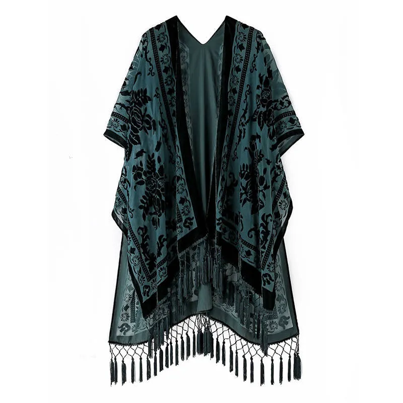 Elegant Boho Burnout Kimono