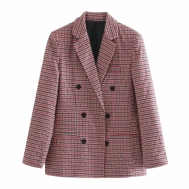 FashionSierra - Women Fashion Plaid Blazers and Jackets