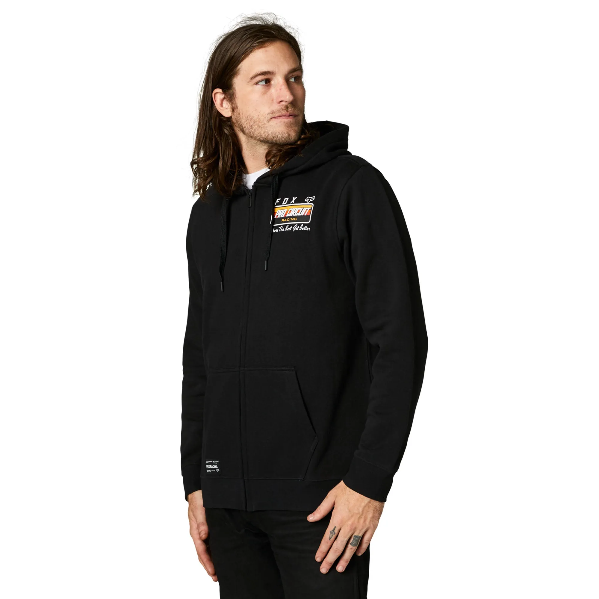 Fox Racing  Mens Black Pro Circuit Zip Fleece Hoodie Soft Comfy Casual Sweatshirt