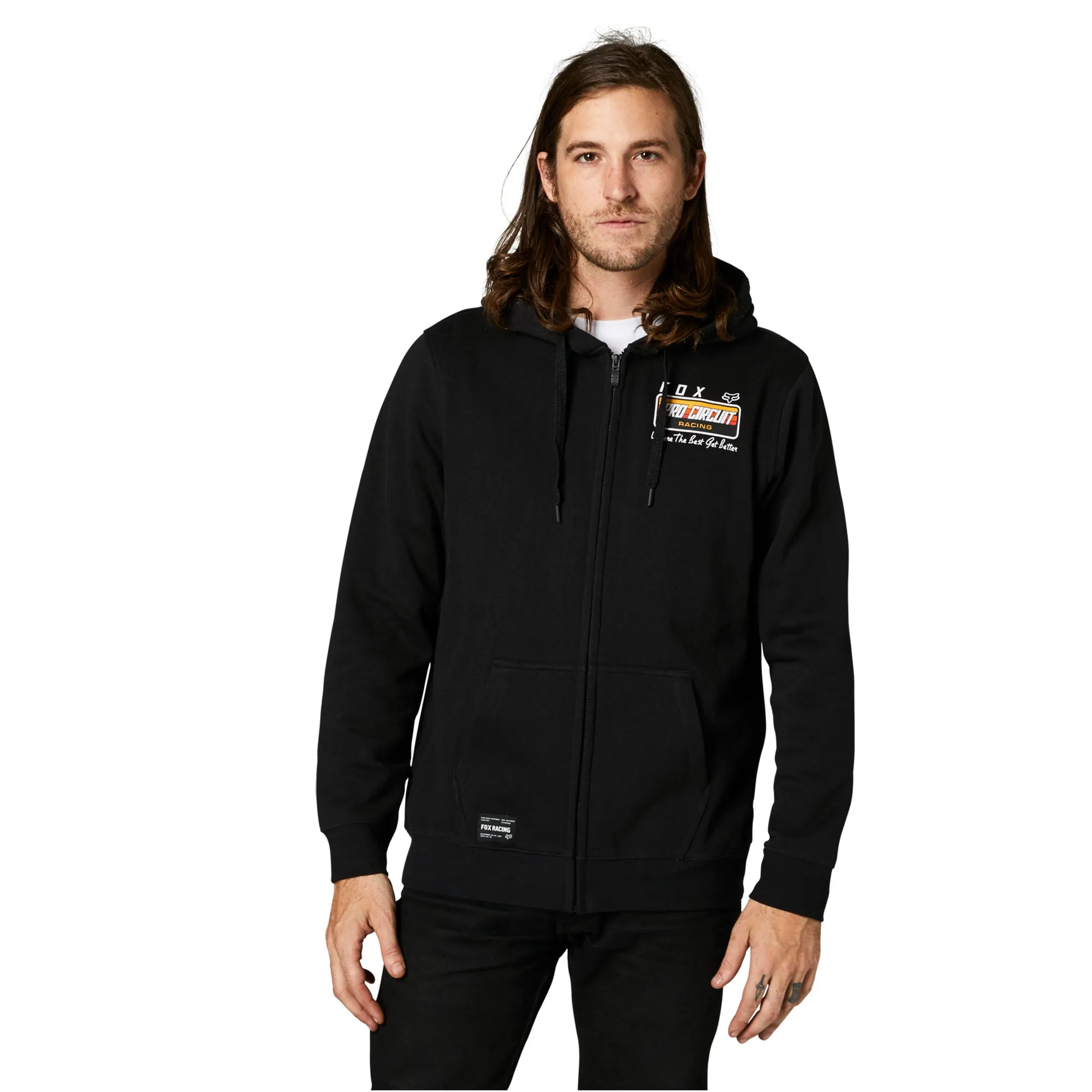 Fox Racing  Mens Black Pro Circuit Zip Fleece Hoodie Soft Comfy Casual Sweatshirt