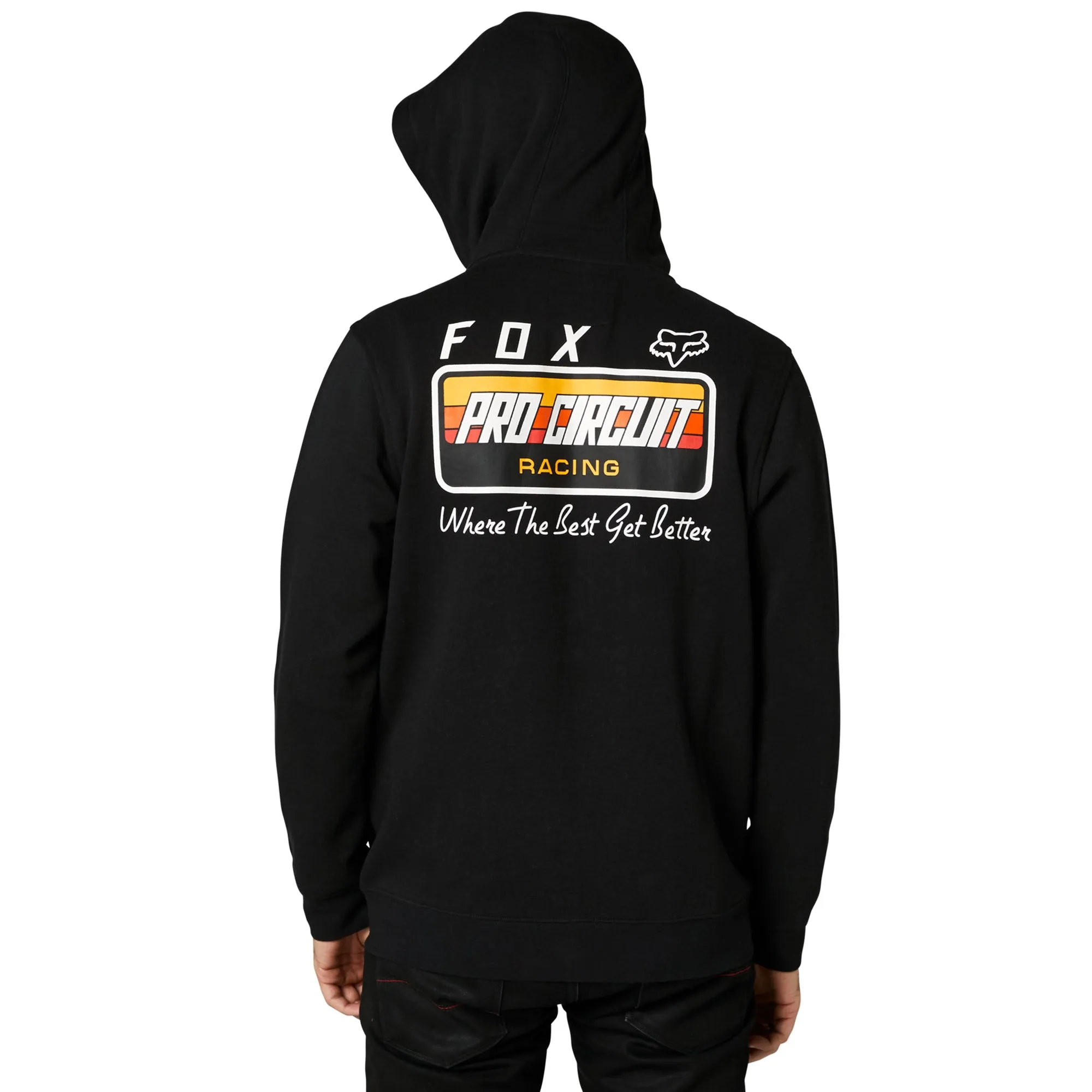 Fox Racing  Mens Black Pro Circuit Zip Fleece Hoodie Soft Comfy Casual Sweatshirt