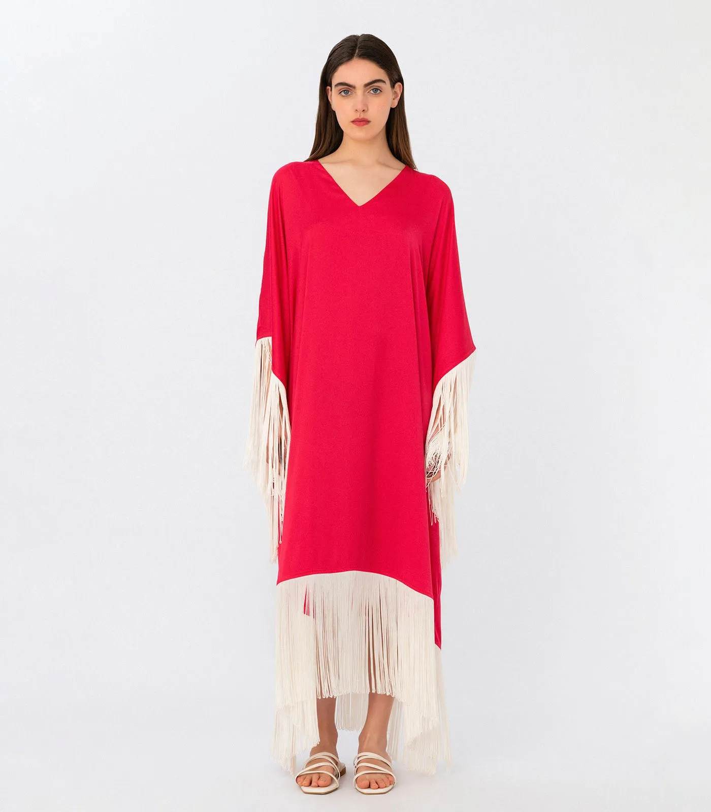 Fringes Silktouch Kaftan Dress