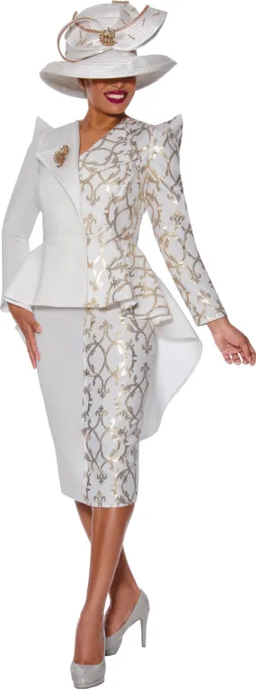 GMI 9912 Light Scuba Brocade 2pc Skirt Suit