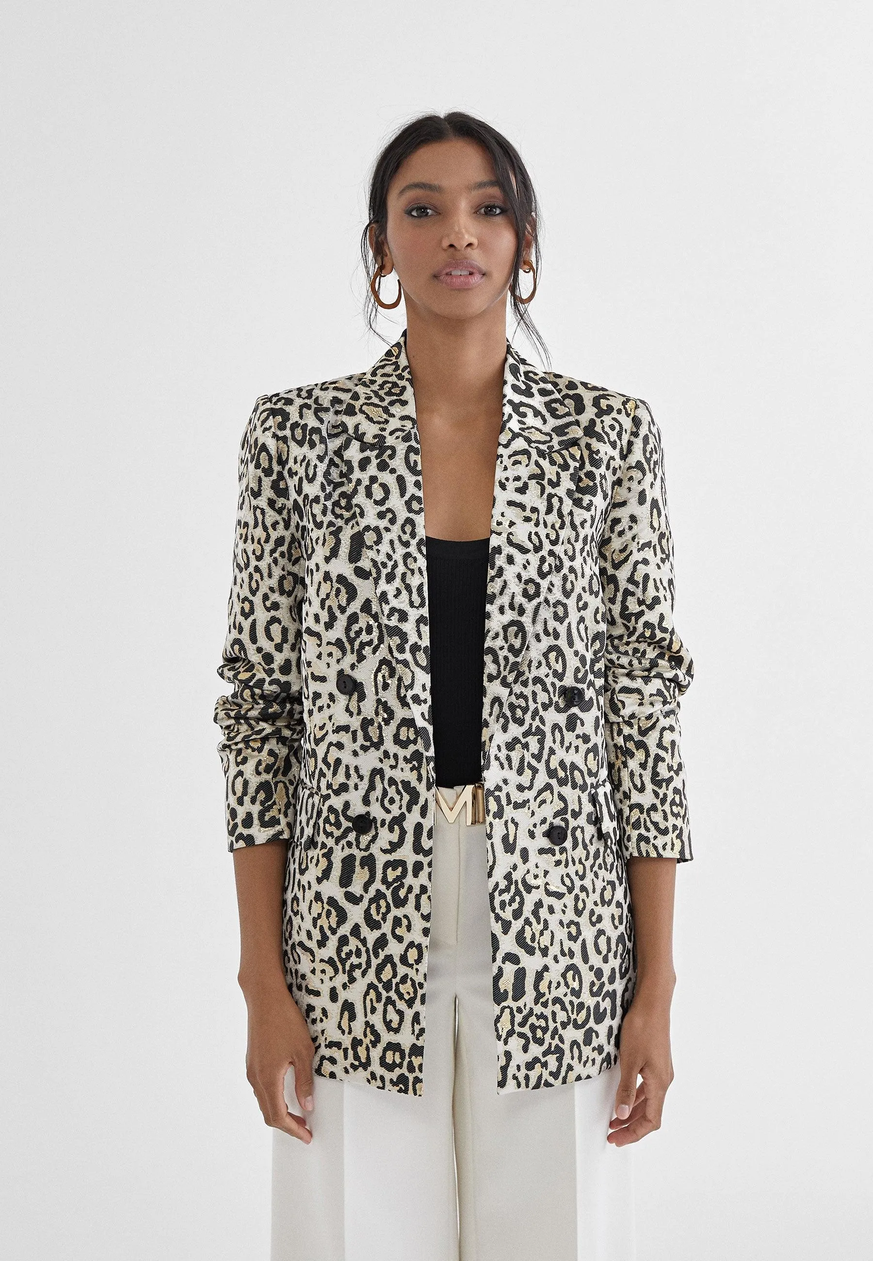 Golden animal print blazer