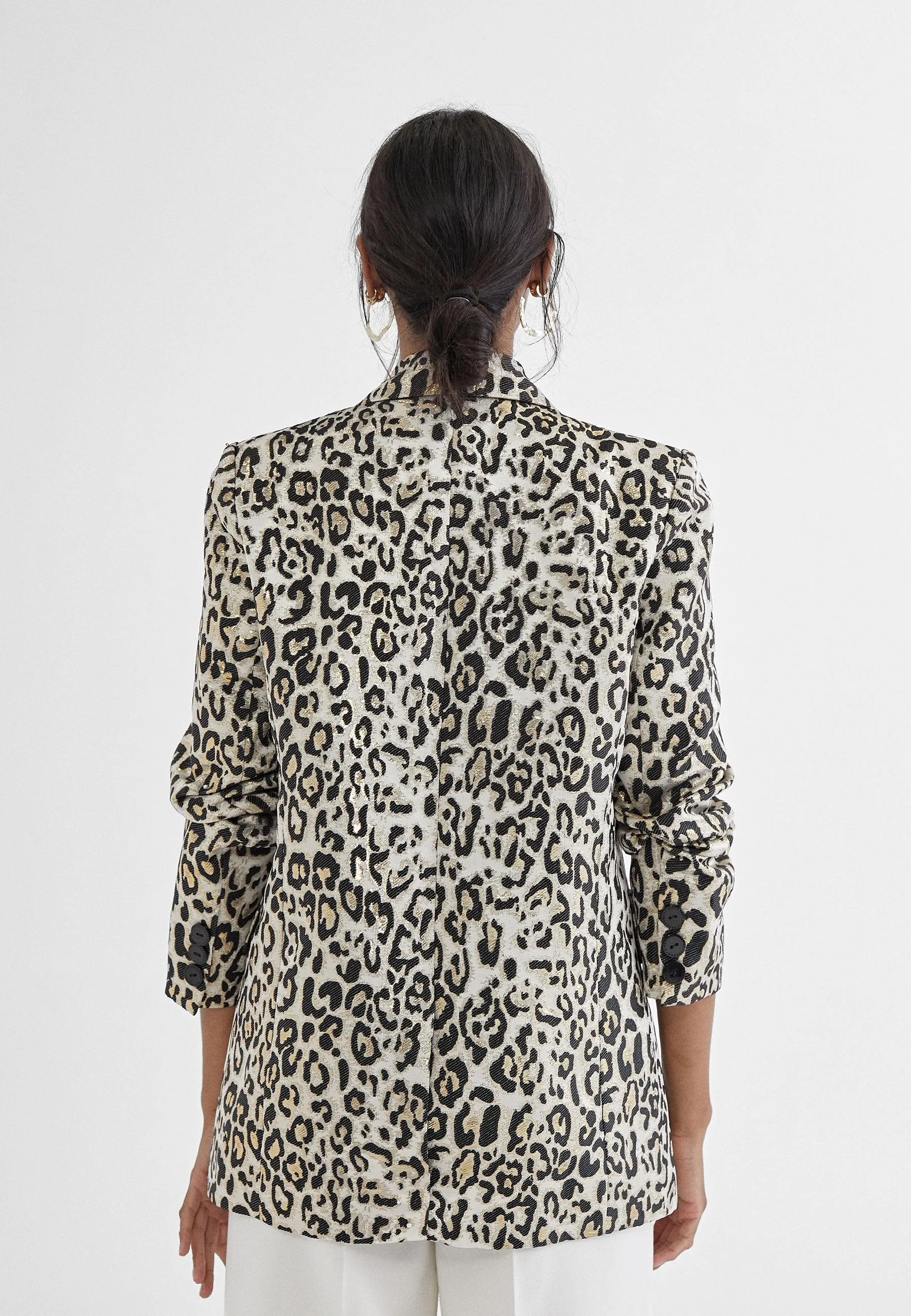 Golden animal print blazer