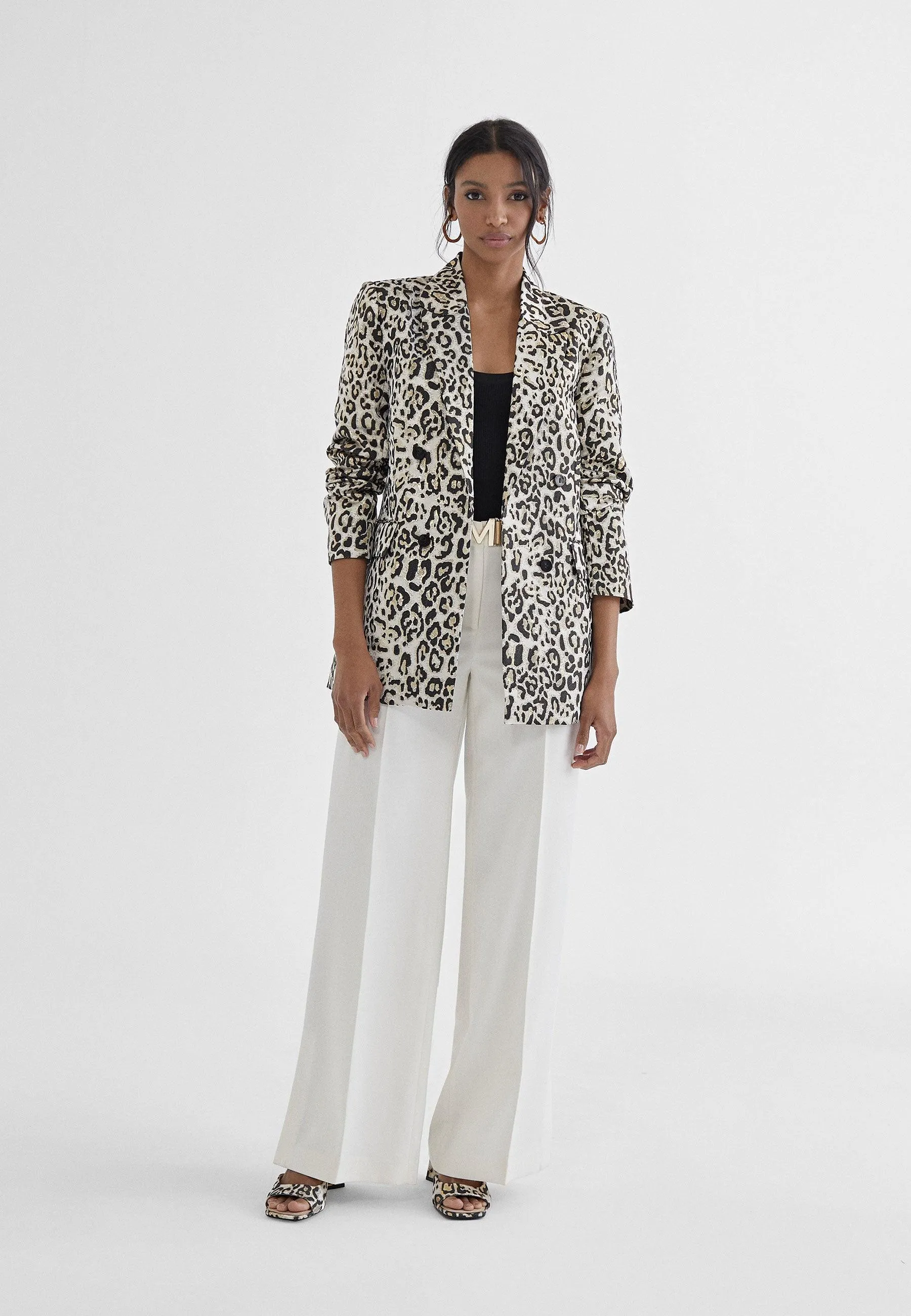 Golden animal print blazer