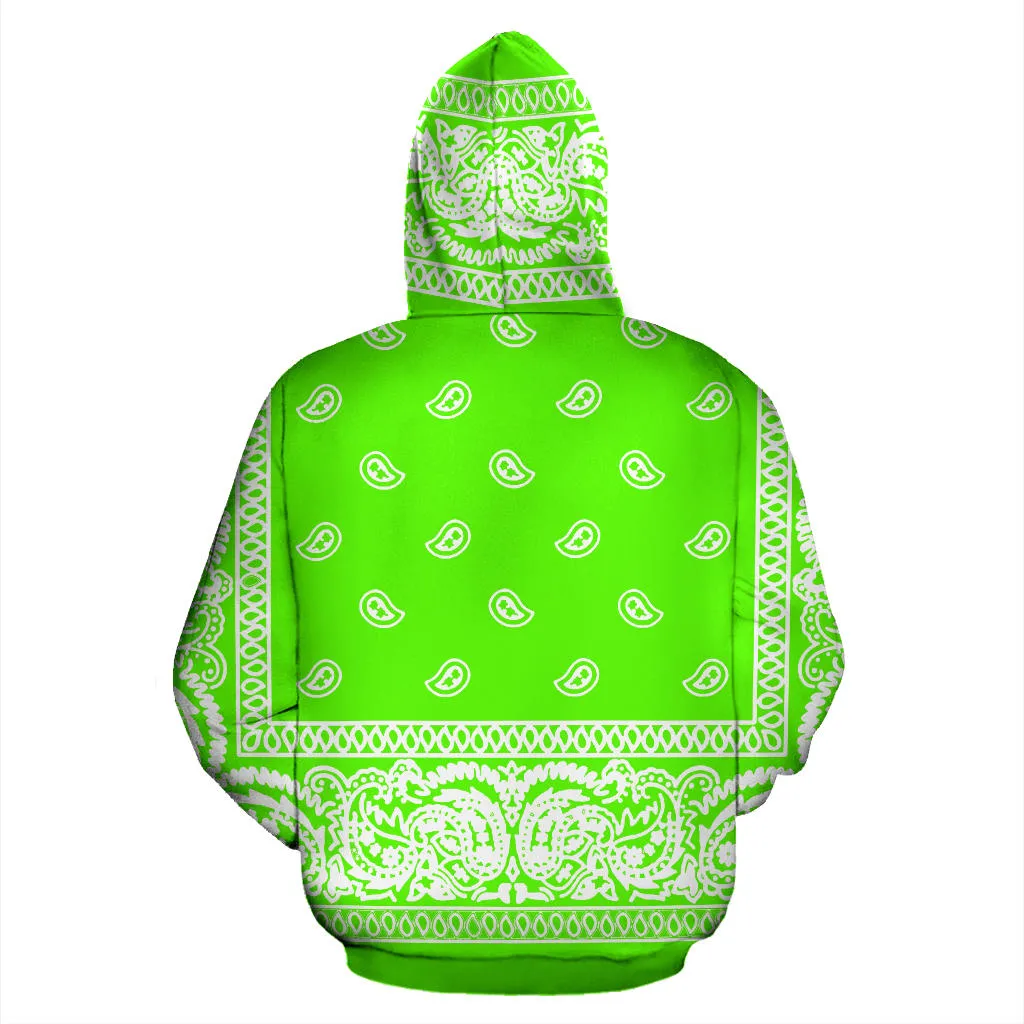 Green Bandanna Zip Up Hoodie