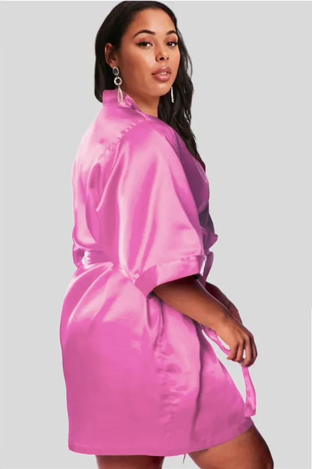 Honeysuckle Satin Kimono Robe