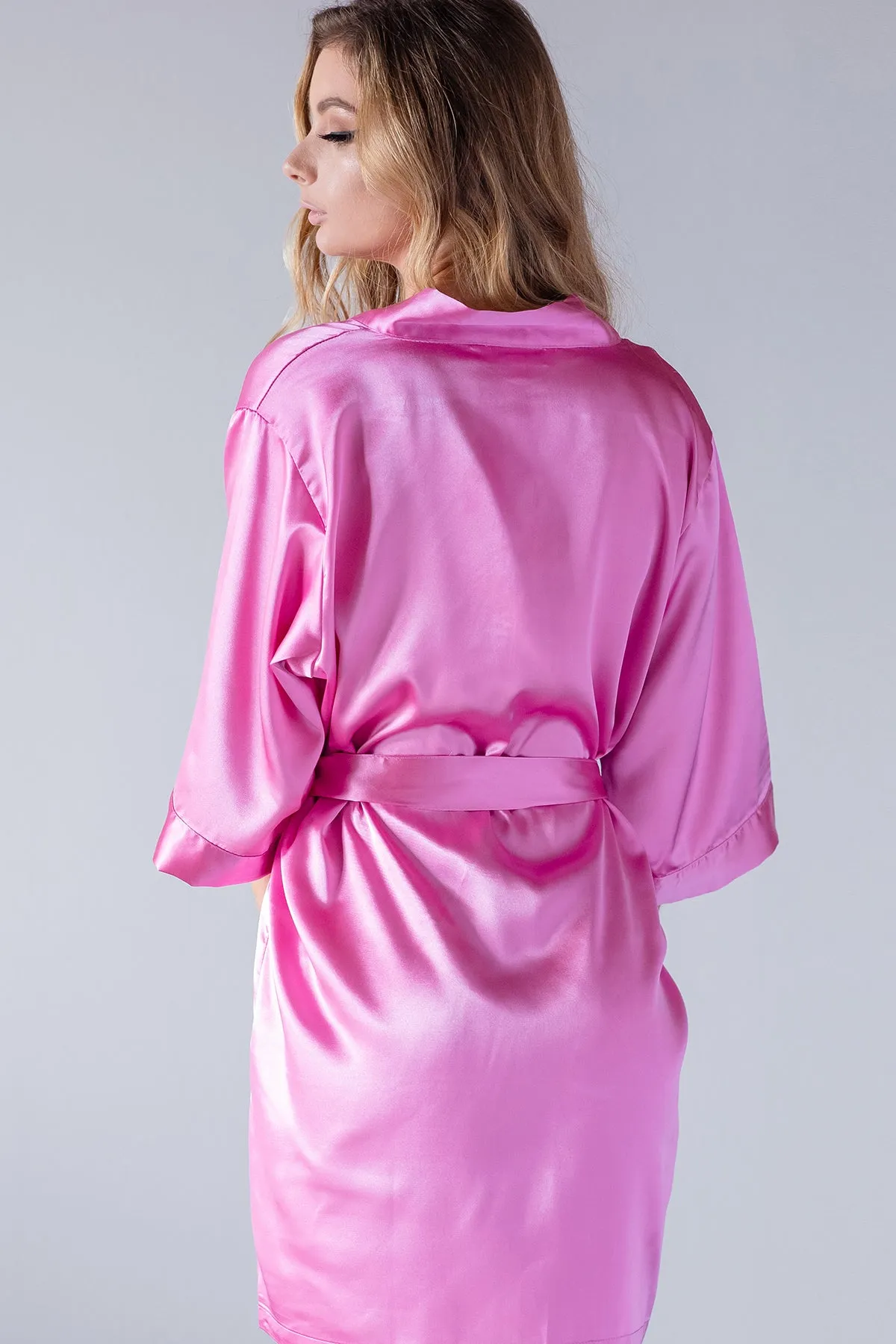 Honeysuckle Satin Kimono Robe