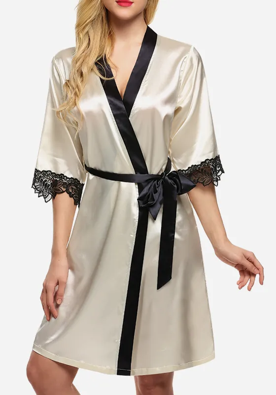 Imogen Lace Satin Kimono