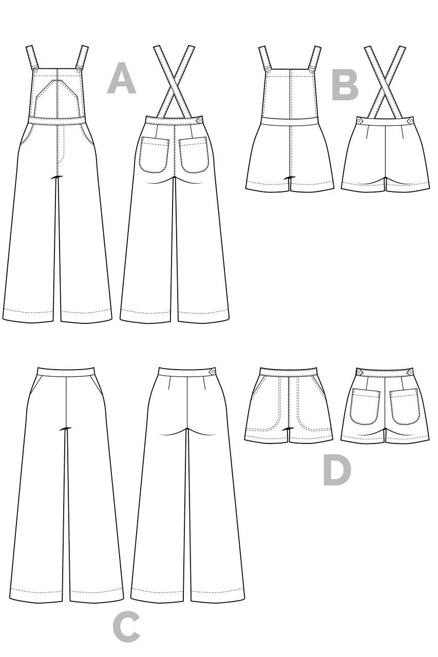 Jenny Overalls & Trousers Pattern By Closet Core