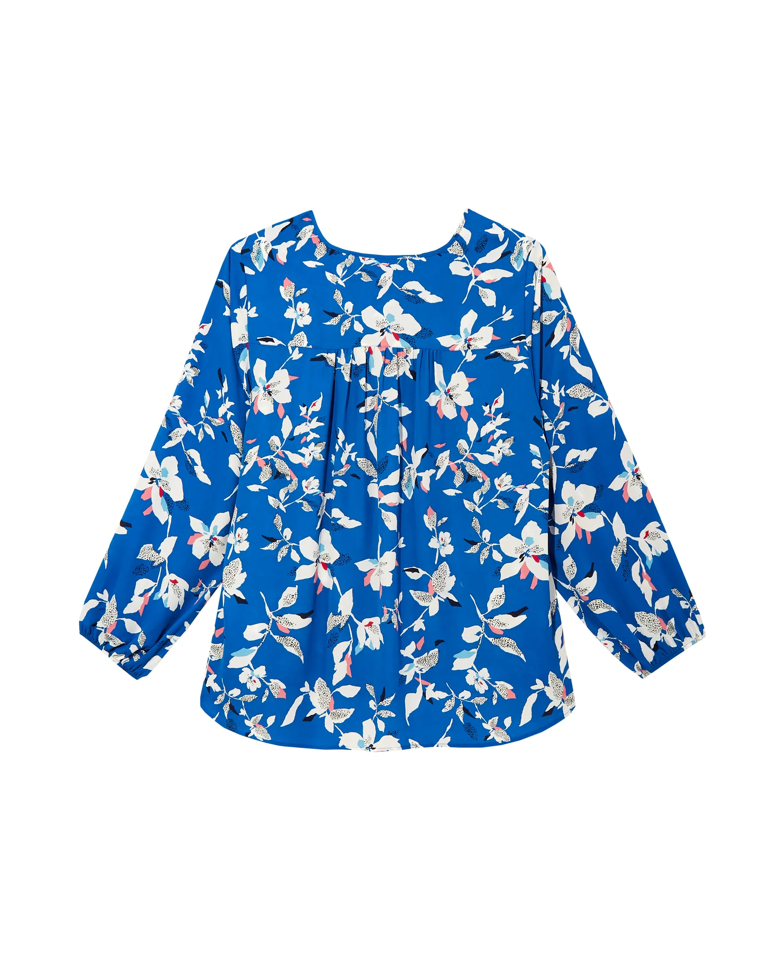 Jessamy Peasant Blouse | Azure Blue / White