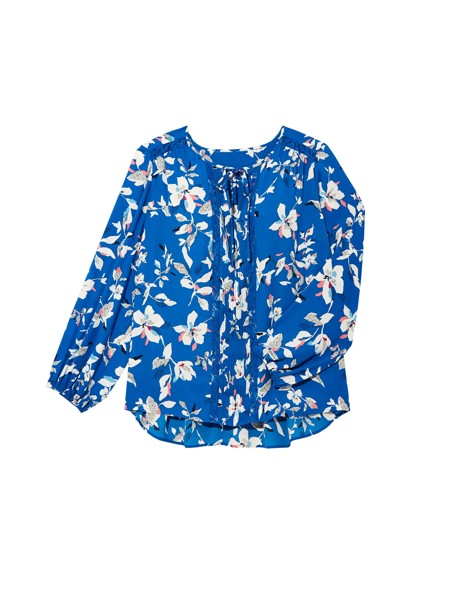 Jessamy Peasant Blouse | Azure Blue / White