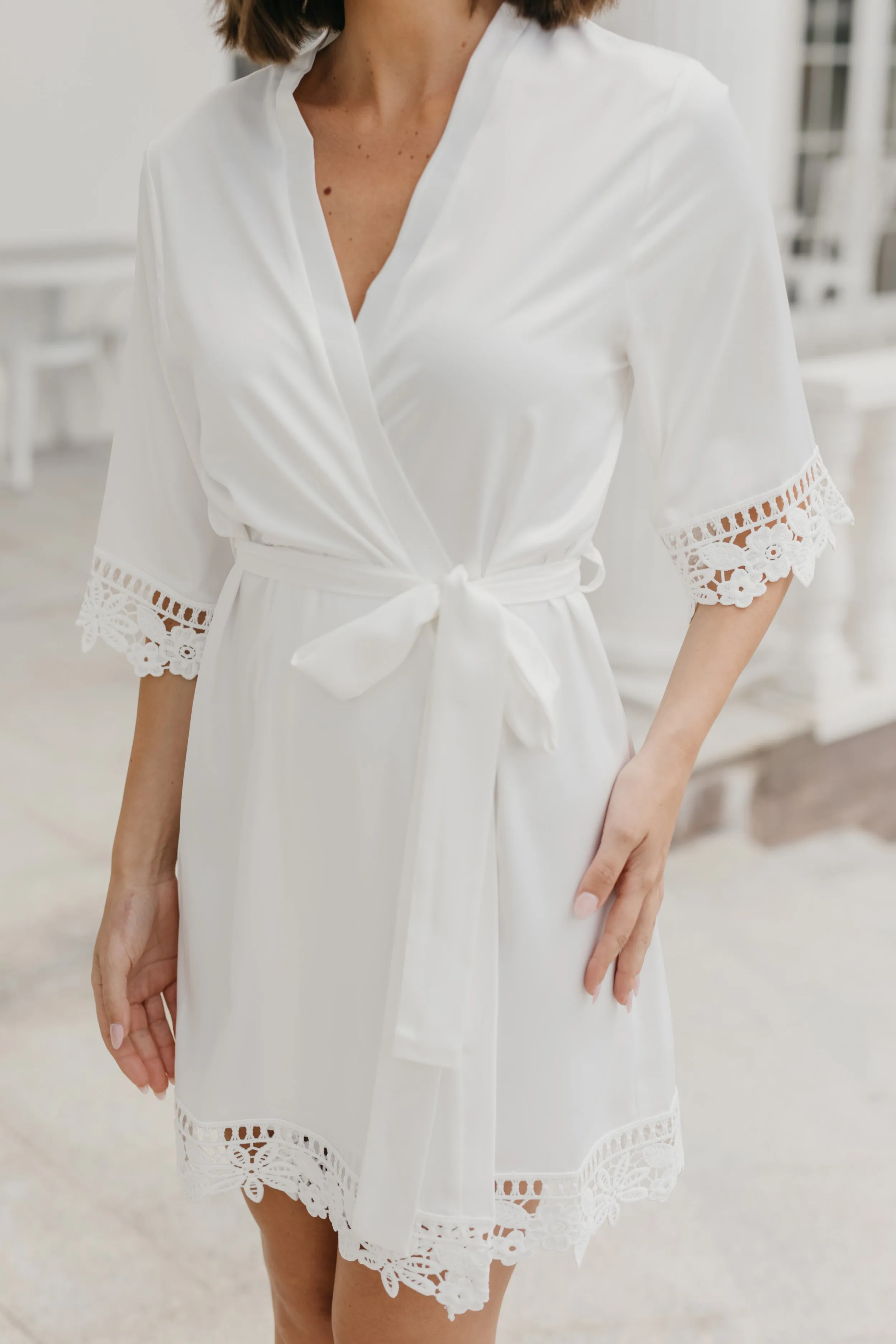 Lauren Lace Satin Robe