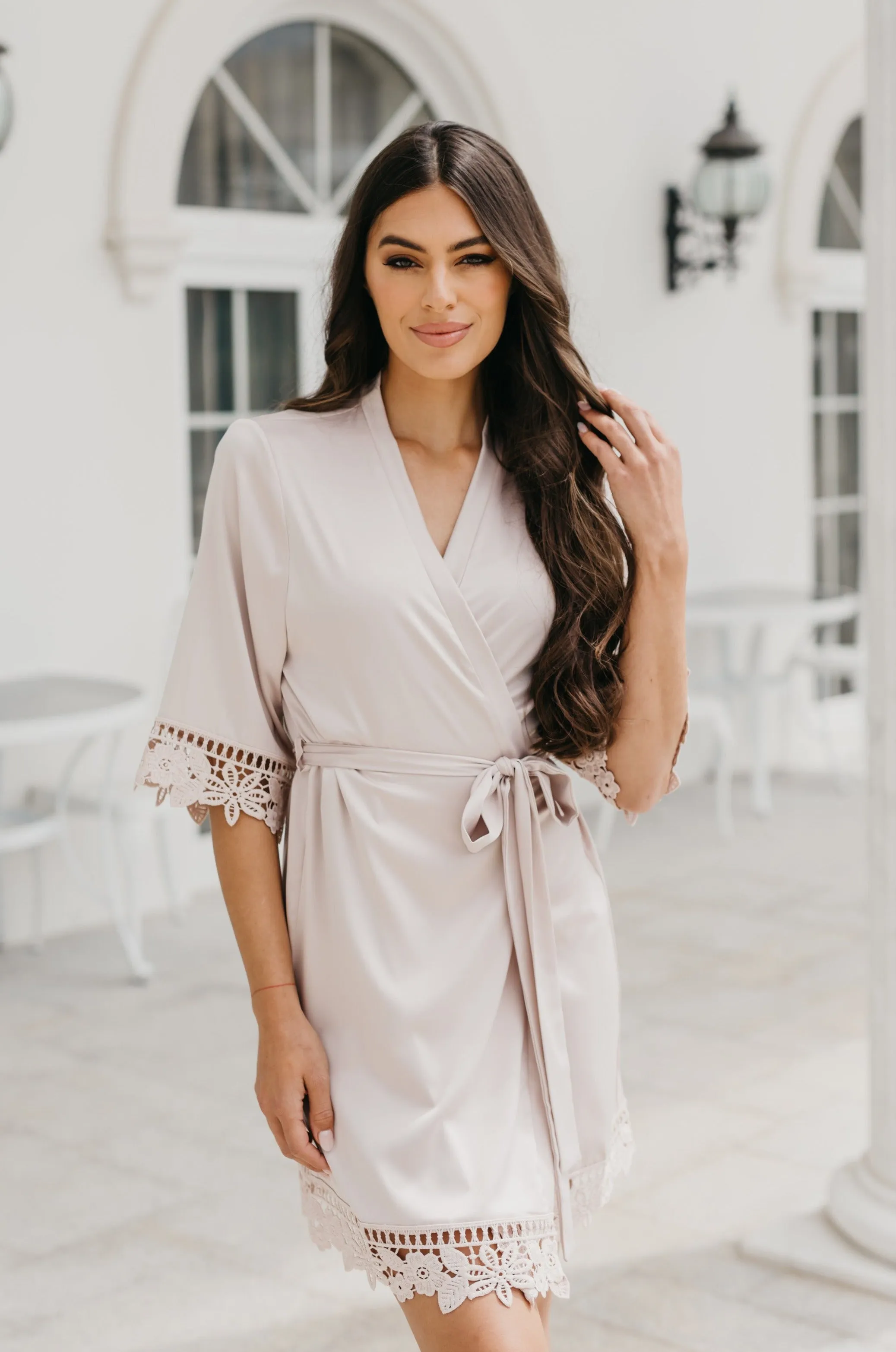 Lauren Lace Satin Robe