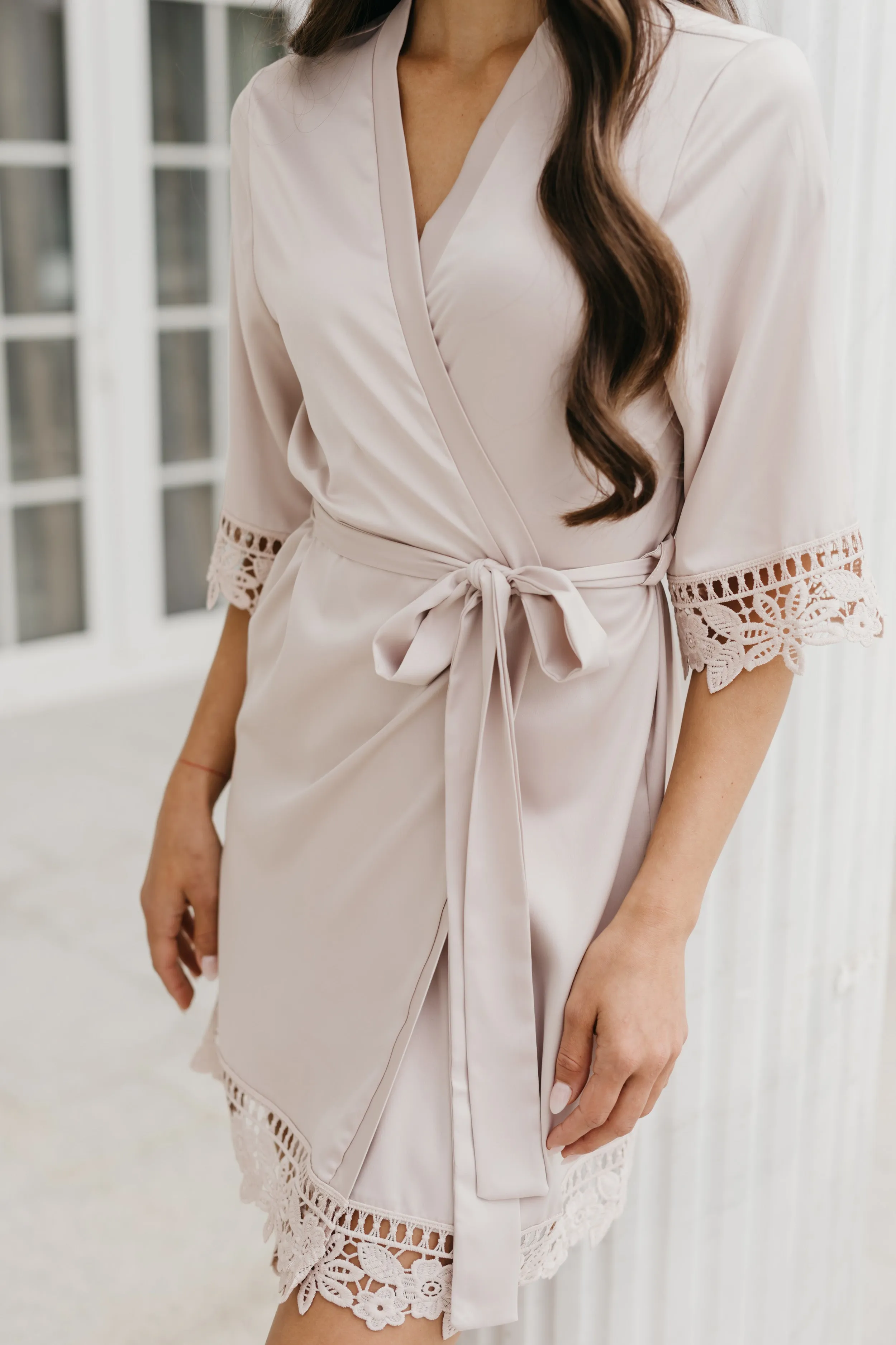 Lauren Lace Satin Robe