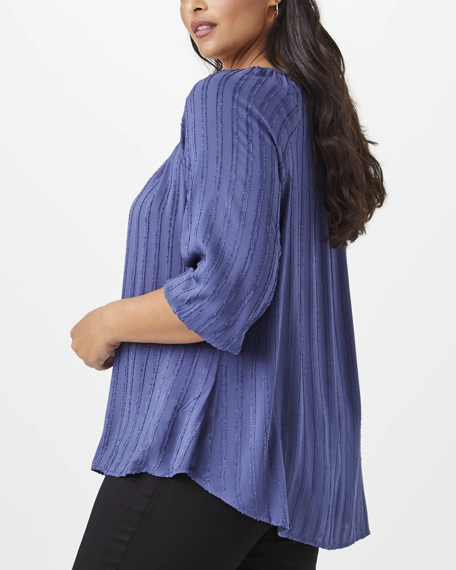 Luna Peasant Top | Royal Blue / Light Blue