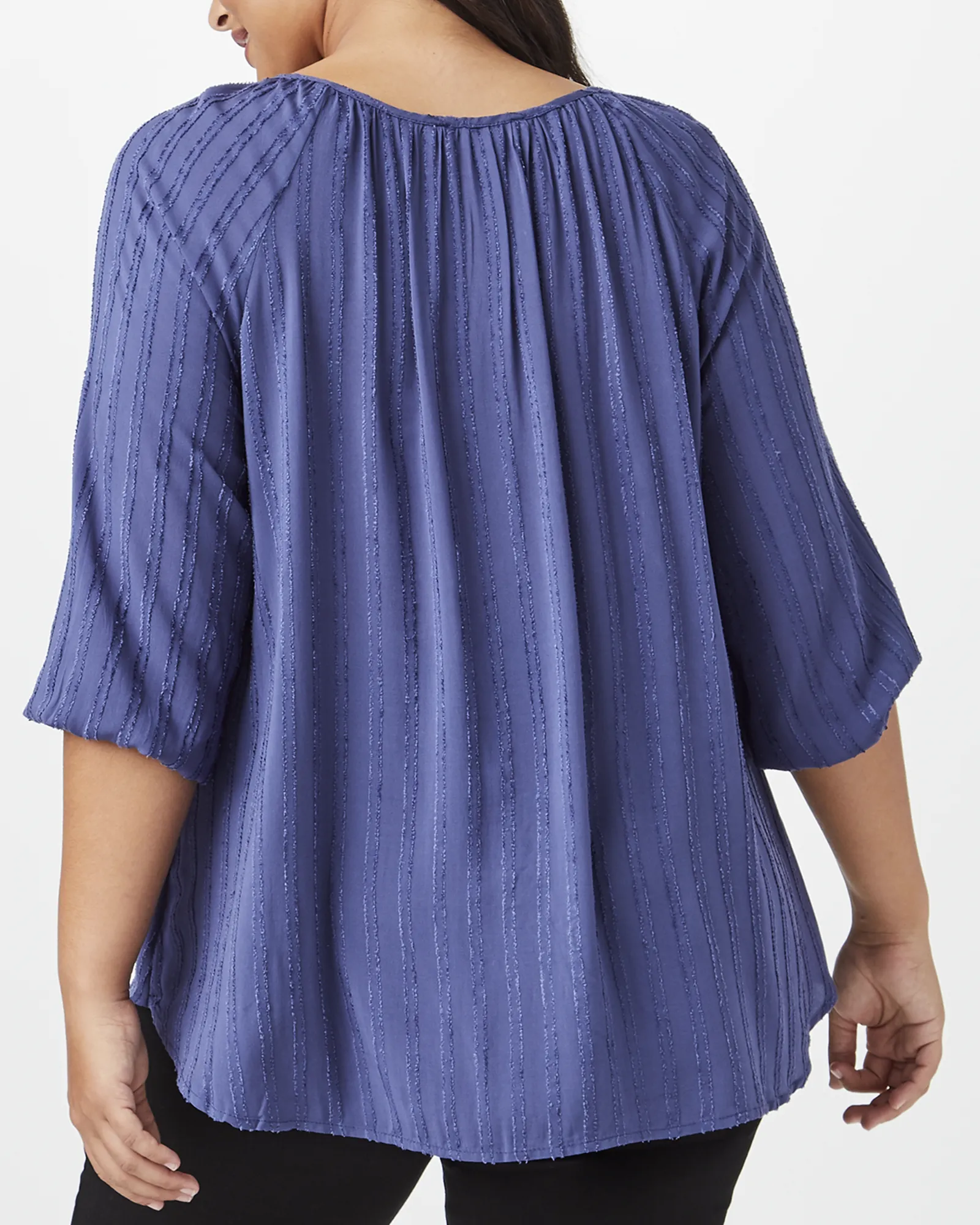 Luna Peasant Top | Royal Blue / Light Blue