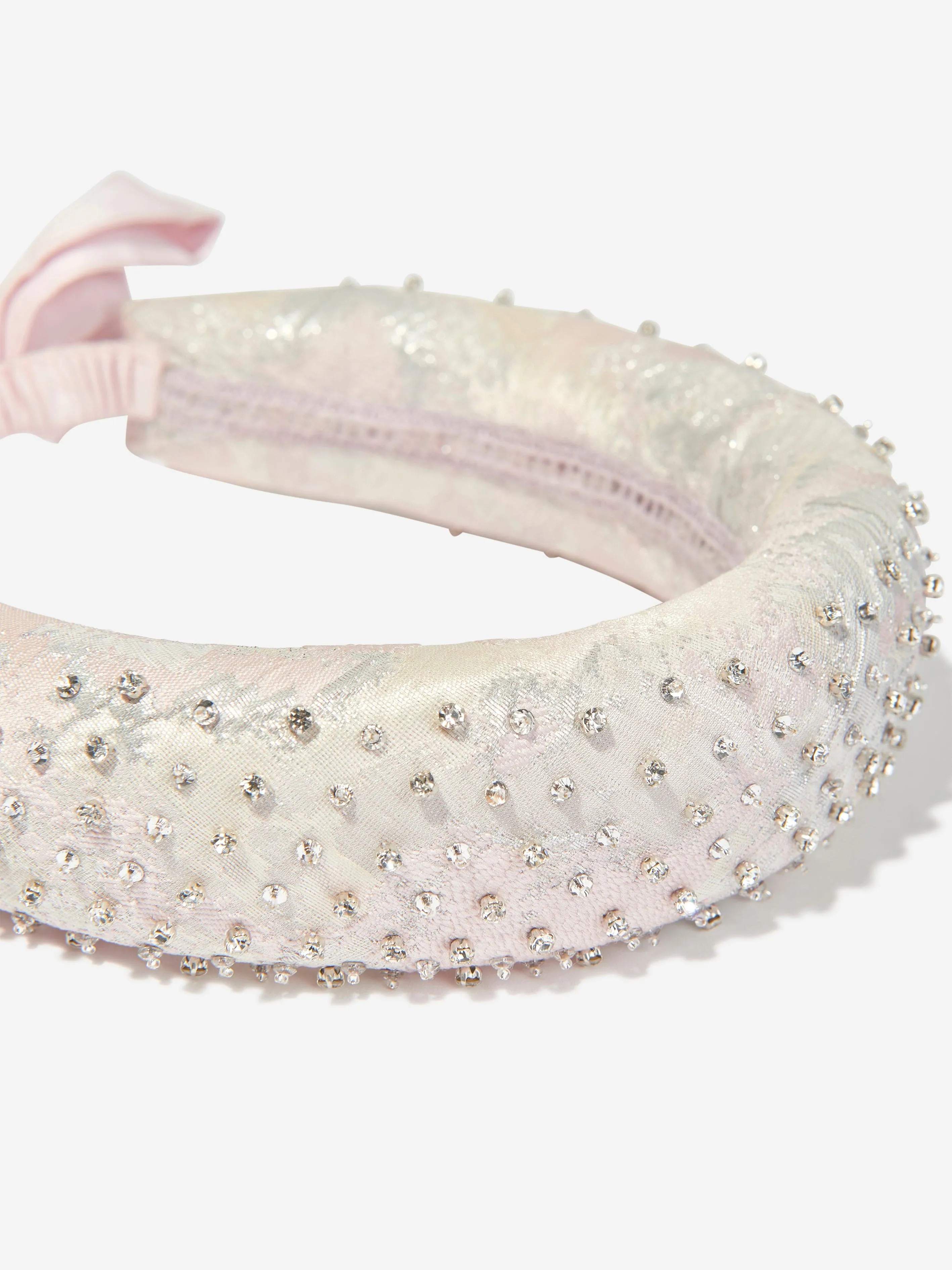 Maison Ava Girls Brocade Headband in Pink