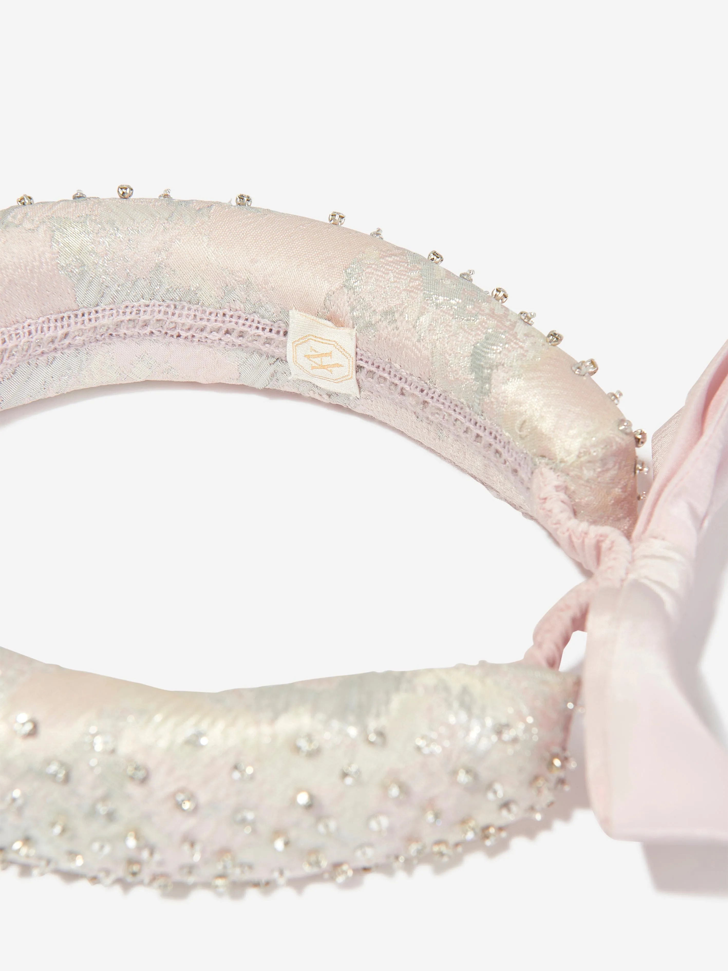 Maison Ava Girls Brocade Headband in Pink