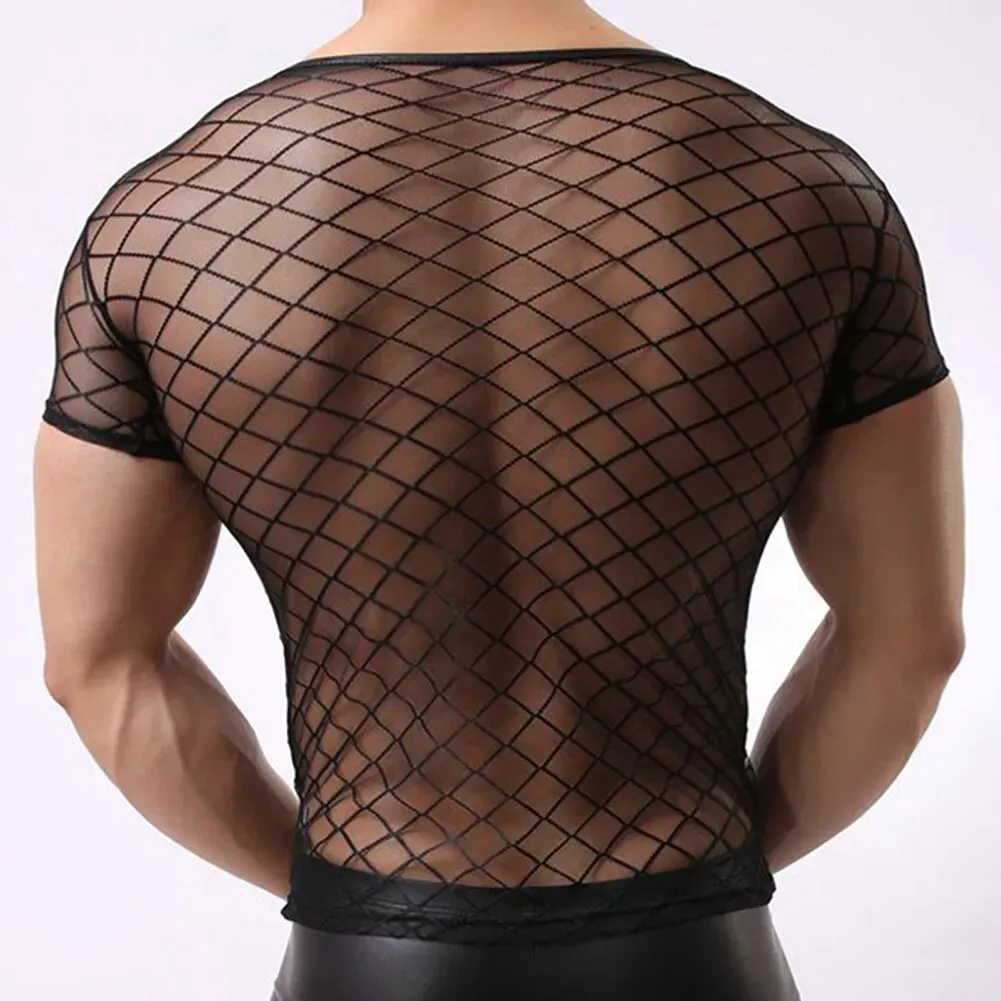 Men Short Sleeve Mesh T-Shirt