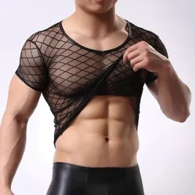 Men Short Sleeve Mesh T-Shirt