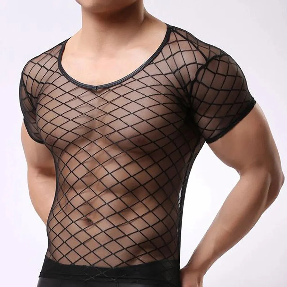 Men Short Sleeve Mesh T-Shirt