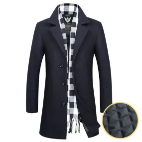 Mens Thicken Woolen Trench Coat