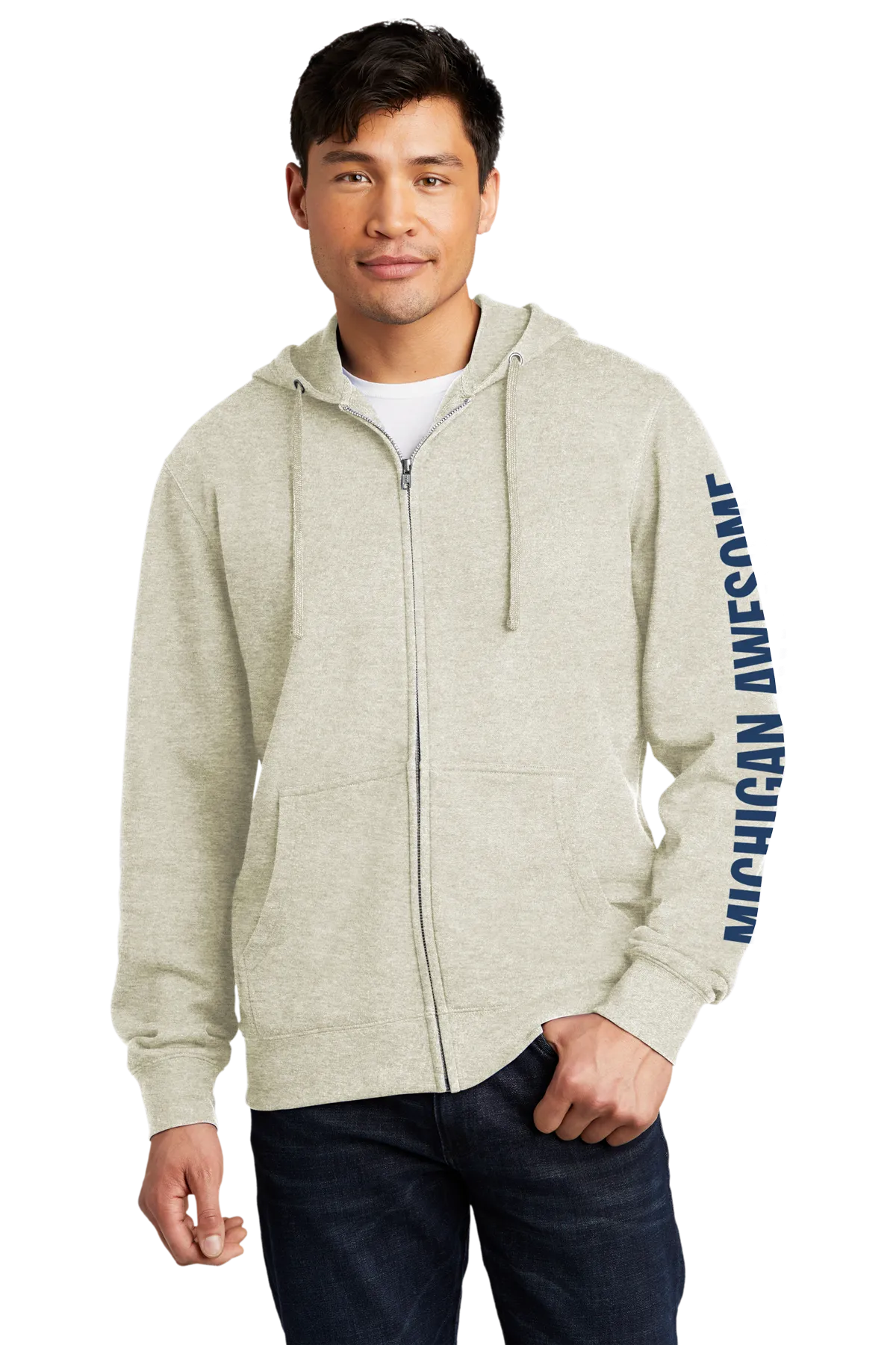 Michigan Awesome Sleeve Zip Hoodie